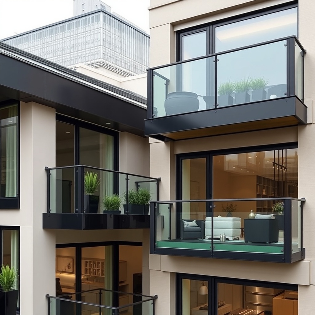 Estetik Siyah Profil Cam Balkonlar